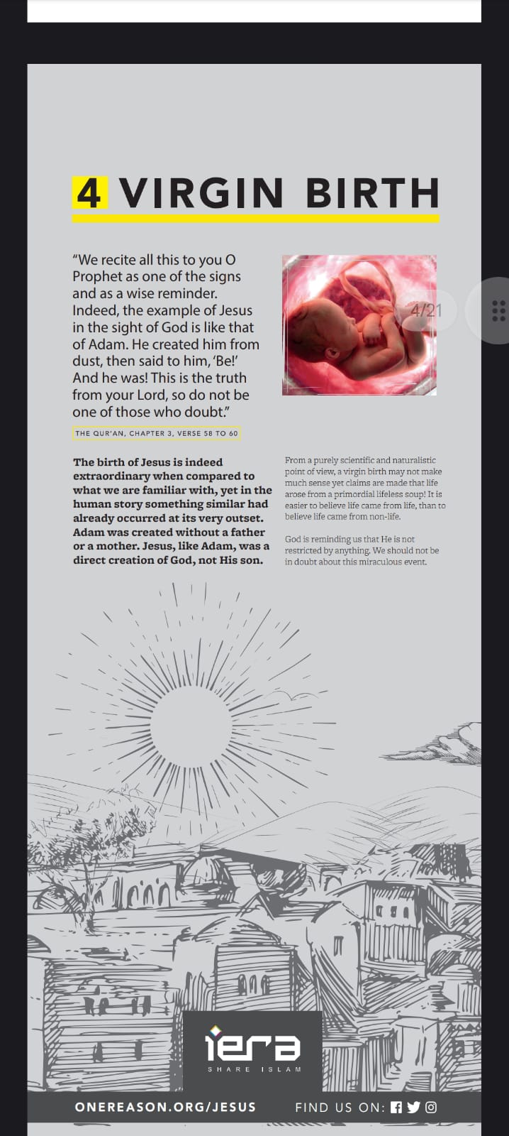 Jesus in Islam panel 4 - Virgin Birth
